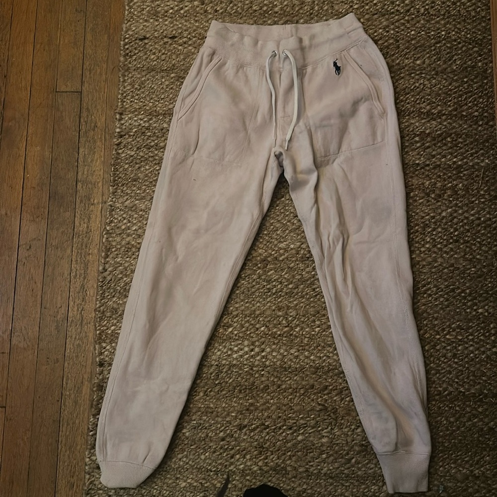 Baby Pink with navy blue logo, Size small in teens, gently used